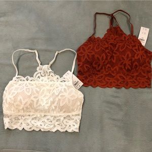 2 NWT Abercrombie & Fitch Lace Bralettes Size Small